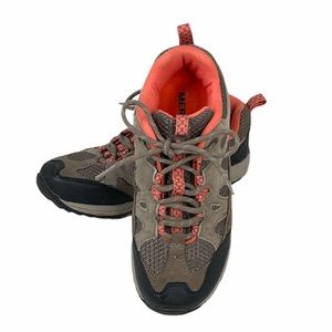 Merrell Athletic Shoes, Gray, Orange, 7